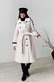 Белая тёплая шуба - пальто из шерсти с погонами фото №7